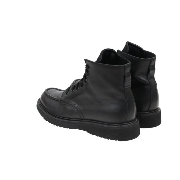 Prada Mens Combat Half Boots US8.5 UK7.5 Black Leather Square Toe Lace Up - Picture 5 of 11